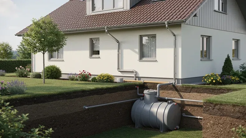 Chantier de pose d’une installation d’assainissement par nos techniciens