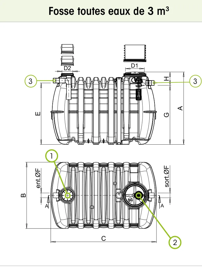Fosse toutes eaux 3 000 à 8 000 L avec préfiltre – SIMOP — vue 7