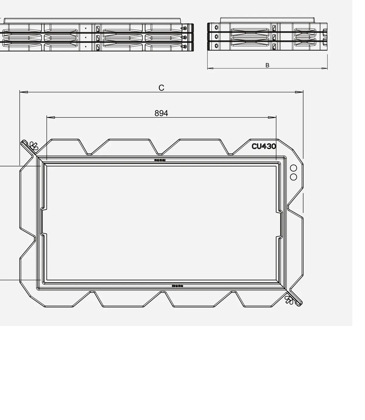 Rehausse rectangulaire 150 mm pour filtre compact Bionut – SIMOP — vue 3