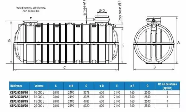 Cuves à eau enterrées équipées 3 000 L à 20 000 L- AQUAMOP – Image 4